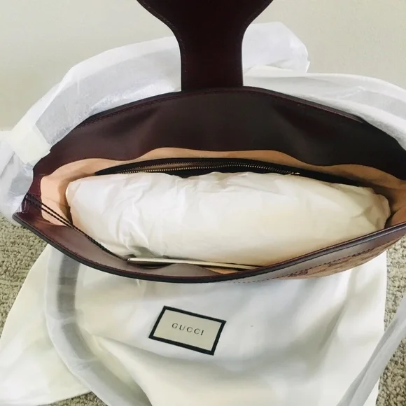 New Authentic Gucci Medium GG Canvas & Leather Shoulder Bag - Picture 8 of 12